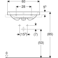 Geberit iCon Light umywalka nablatowa 60cm, kolor biały / powłoka KeraTect 501.847.00.4