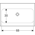 Geberit iCon Light umywalka nablatowa 75cm, kolor biały / powłoka KeraTect 501.848.00.8 rysunek techniczny