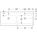 Geberit iCon Light umywalka meblowa 120cm, kolor biały 501.838.00.1 rysunek techniczny