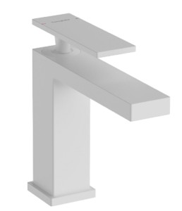 Hansgrohe Tecturis E bateria umywalkowa 110 EcoSmart+ z kompletem odpływowym z cięgłem kolor biały mat 73010700