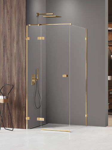 New Trendy Avexa XR Gold Shine kabina prostokątna 80x100cm, lewa kolor złoty połysk (gold shine) EXK-6753