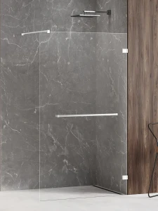 New Trendy Avexa White kabina walk-in z relingiem 100x200 szkło 8mm, profil biały mat EXK-2953