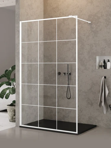 New Trendy New Modus White kabina walk-in 130x200 szkło 8mm, krata biały mat EXK-2217