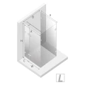New Trendy Eventa Gold Shine kabina prysznicowa prostokątna (przyścienna) 90x80 cm, lewa kolor złoty połysk (gold shine) EXK-4818