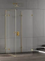New Trendy Eventa Gold Shine kabina prysznicowa kwadratowa (przyścienna) 100x100 cm, prawa kolor złoty połysk (gold shine) EXK-4833