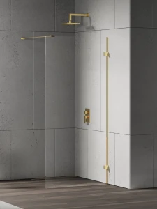 New Trendy Eventa Gold Shine kabina walk-in 80x200cm,  kolor złoty połysk (gold shine) EXK-4839