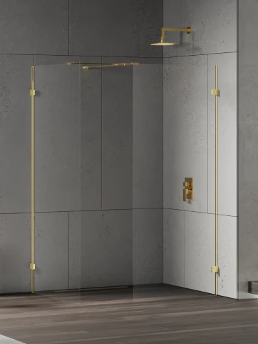 New Trendy Eventa Gold Shine kabina walk-in U 130x100 cm, kolor złoty połysk (gold shine) EXK-4881