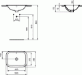 Ideal Standard Connect umywalka wpuszczana w blat 50x38 cm, kolor biały E505701 rysunek techniczny