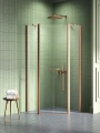 New Trendy New Soleo Copper Brushed kabina prysznicowa pięciokątna 90x90cm, podwójne drzwi uchylne kolor miedź szczotkowana (Copper Brushed) K-1705