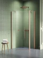 New Trendy New Soleo Copper Brushed kabina prysznicowa pięciokątna 90x90cm, pojedyncze drzwi uchylne kolor miedź szczotkowana (Copper Brushed) K-1701
