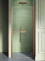 New Trendy New Soleo Copper Brushed drzwi prysznicowe wnękowe 80x195cm, pojedyncze drzwi uchylne kolor miedź szczotkowana (Copper Brushed) D-0490A