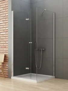 New Trendy New Soleo kabina prostokątna 90x110x195cm, wersja lewa pojedyncze drzwi składane  kolor chrom D-0149A/D-0150B