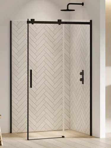 New Trendy Softi Black kabina prostokątna 130x120cm, pojedyncze drzwi przesuwne czarny-mat EXK-3984