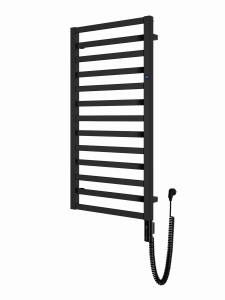 Instal Projekt Poppy Electro grzejnik łazienkowy elektryczny 40x100 cm kolor czarny mat/black mat PPYE-40/100C31+GH-03C2