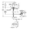 Grohe BauEdge bateria bidetowa stojąca, kolor chrom 23331000 rysunek techniczny