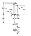 Grohe BauEdge bateria umywalkowa nablatowa rozmiar XL, kolor chrom 23761000 rysunek techniczny