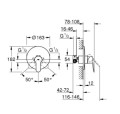 Grohe BauEdge bateria prysznicowa z elementem podtynkowym, kolor chrom 29078000 rysunek techniczny