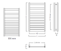 Rysunek techniczny - Grzejnik łazienkowy Instal Projekt Belti 500x896mm, BEL-50/90