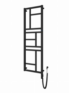 Instal Projekt Mondrian Electro grzejnik łazienkowy elektryczny 1740x600mm moc 600W, kolor czarny/black swan MONE-60/170C75+GH-06C2