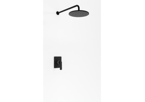 Kohlman Experience Black zestaw prysznicowy podtynkowy z deszczownicą 30cm, kolor czarny-mat QW220EBR30
