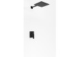 Kohlman Experience Black zestaw prysznicowy podtynkowy z deszczownicą 25cm, kolor czarny-mat QW220EBQ25