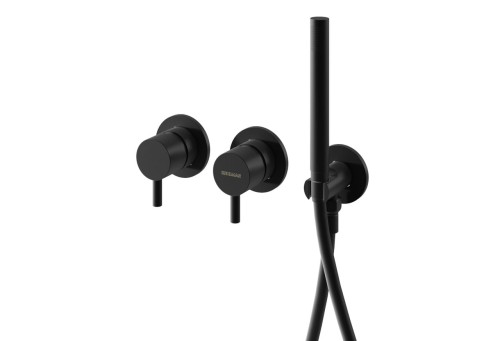 Kohlman Axel Black bateria wannowo-prysznicowa podtynkowa (dwa wyjścia wody), kolor czarny-mat QW260AB