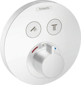 Hansgrohe ShowerSelect S bateria termostatyczna do dwóch odbiorników, podtynkowa, kolor biały mat 15743700