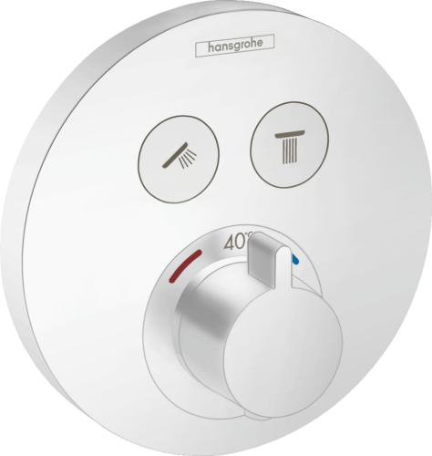 Hansgrohe ShowerSelect S bateria termostatyczna do dwóch odbiorników, podtynkowa, kolor biały mat 15743700