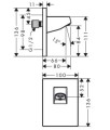 Hansgrohe Pulsify przyłącze ścienne do głowicy prysznicowej 105, kolor chrom 24139000 rysunek techniczny