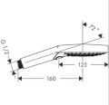 Hansgrohe Raindance Selec S rączka natryskowa Ecosmart, kolor biały mat 26531700 rysunek techniczny