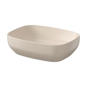 Cersanit Larga umywalka nablatowa z cienkim rantem 50x38cm, prostokątna kolor beżowy mat K677-062