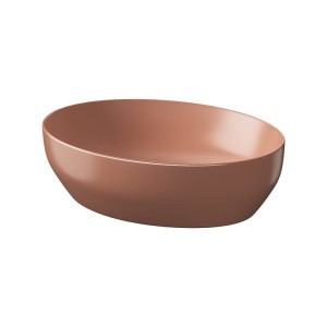 Cersanit Larga umywalka nablatowa z cienkim rantem 50x38cm, elipsa kolor ceglasty mat K677-053
