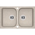 Zlewozmywak 2-komorowy Laveo Celia 760x480mm, kolor beżowy SBC_420T