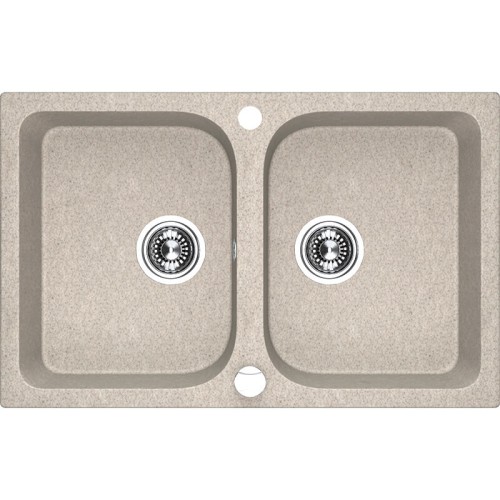 Zlewozmywak 2-komorowy Laveo Celia 760x480mm, kolor beżowy SBC_420T