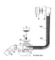 Cersanit syfon wannowy automatyczny, kolor chrom S904-004 rysunek techniczny