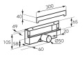 Ferro Wall Slim odpływ ścienny 300 mm, kolor czarny mat OLWS1-BL rysunek techniczny