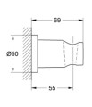 Grohe Rainshower uchwyt prysznicowy ścienny, kolor stal nierdzewna 27074dc0 rysunek techniczny