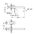 Grohe Essence bateria umywalkowa rozmiar L, kolor stal nierdzewna 29193DC1 rysunek techniczny