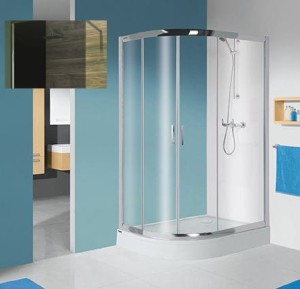 Sanplast TX kabina prysznicowa asymetryczna prawa KP4/TX5b 90x120 cm + brodzik asymetryczny z obudową (BP), szkło Grey Glass Protect/profile srebrny błyszczący 602-271-0320-38-501