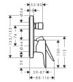 Hansgrohe Talis E bateria wannowa podtynkowa, kolor czarny mat 71474670  rysunek techniczny
