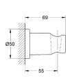 Grohe Rainshower uchwyt prysznicowy ścienny, kolor złoty szczotkowany (brushed warm sunset) 27074DL0 rysunek techniczny