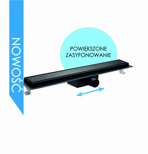 Odpływ liniowy 80 cm czarny mat / do wypełnienia płytką PT01/P-SD-T-BLACK-80
