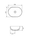 Cersanit Moduo umywalka nablatowa z cienkim rantem 50cm, owalna kolor antracyt mat K116-107 rysunek techniczny