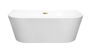 Besco Vica New wanna wolnostojąca przyścienna 160x80cm, syfon czyszczony od góry czarny  #WAS-160VNCZ