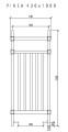 Grzejnik Imers Pinea 430x1000mm z możliwością podłączenia grzałki elektrycznej, chromowany 0510.EL