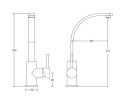 Besco Decco I bateria umywalkowa wysoka 33,5 cm, kolor złoty BU-DI-ZL rysunek techniczny