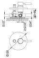Kohlman Roxin zestaw prysznicowy podtynkowy z deszczownicą 40cm i słuchawką, kolor chrom QW210RR40 rysunek techniczny