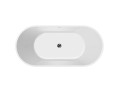 Besco Giuliana wanna wolnostojąca ryflowana 150x75, kolor biały, odpływ grafit #WAS-150-GLG