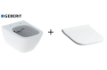 Zestaw miska z deską Geberit Smyle Square Rimfree 49cm 500.379.01.1+500.688.01.1