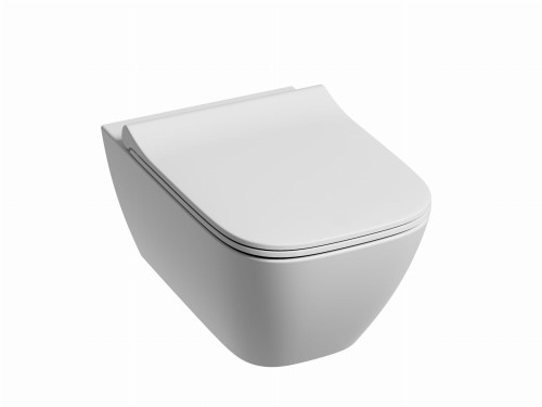 Geberit Smyle Square Rimfree 49cm zestaw miska z deską 500.379.01.1+500.688.01.1